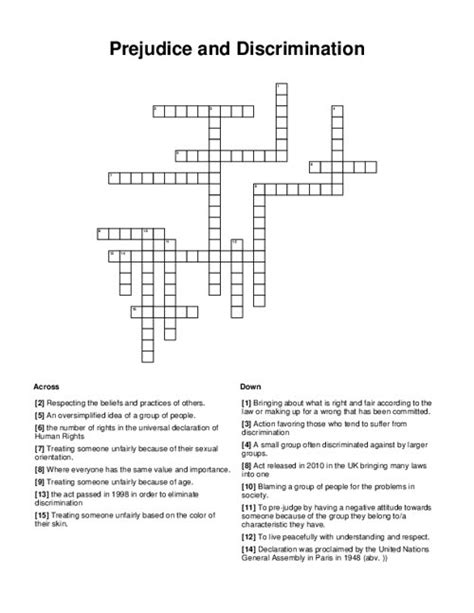 experience discrimination crossword clue|Experience discrimination Crossword Clue